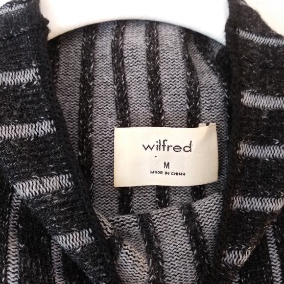 Wilfred 100% Merino Wool Mock Neck Sweater Top Womens M Gray Contemporary *Holes - Picture 4 of 12